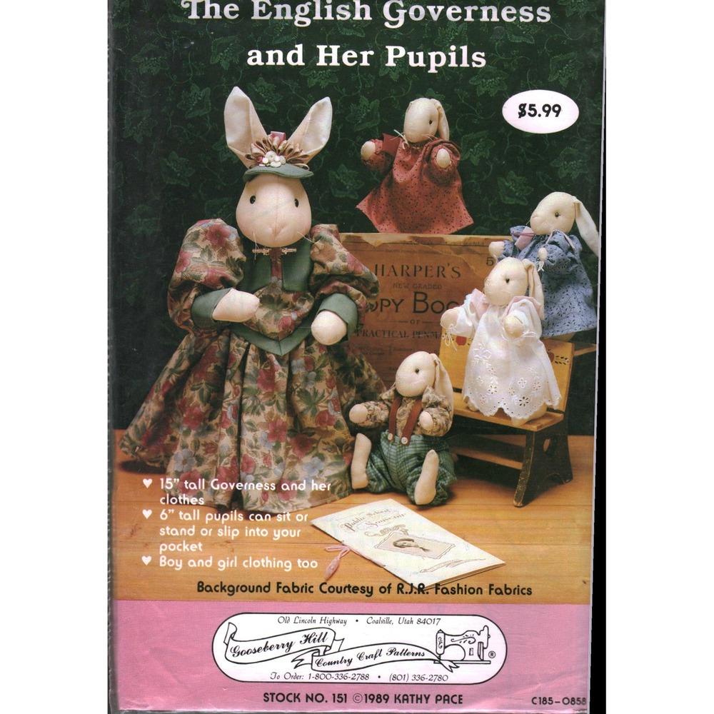 Gooseberry Hill Sewing Pattern English Governess Bunny Rabbit Kathy Pace 1989